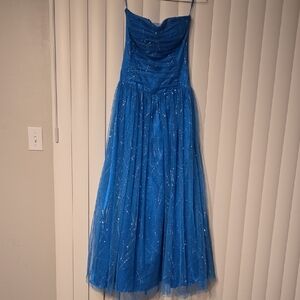 Reign On Bright Blue Silver Sparkle Formal 3/4